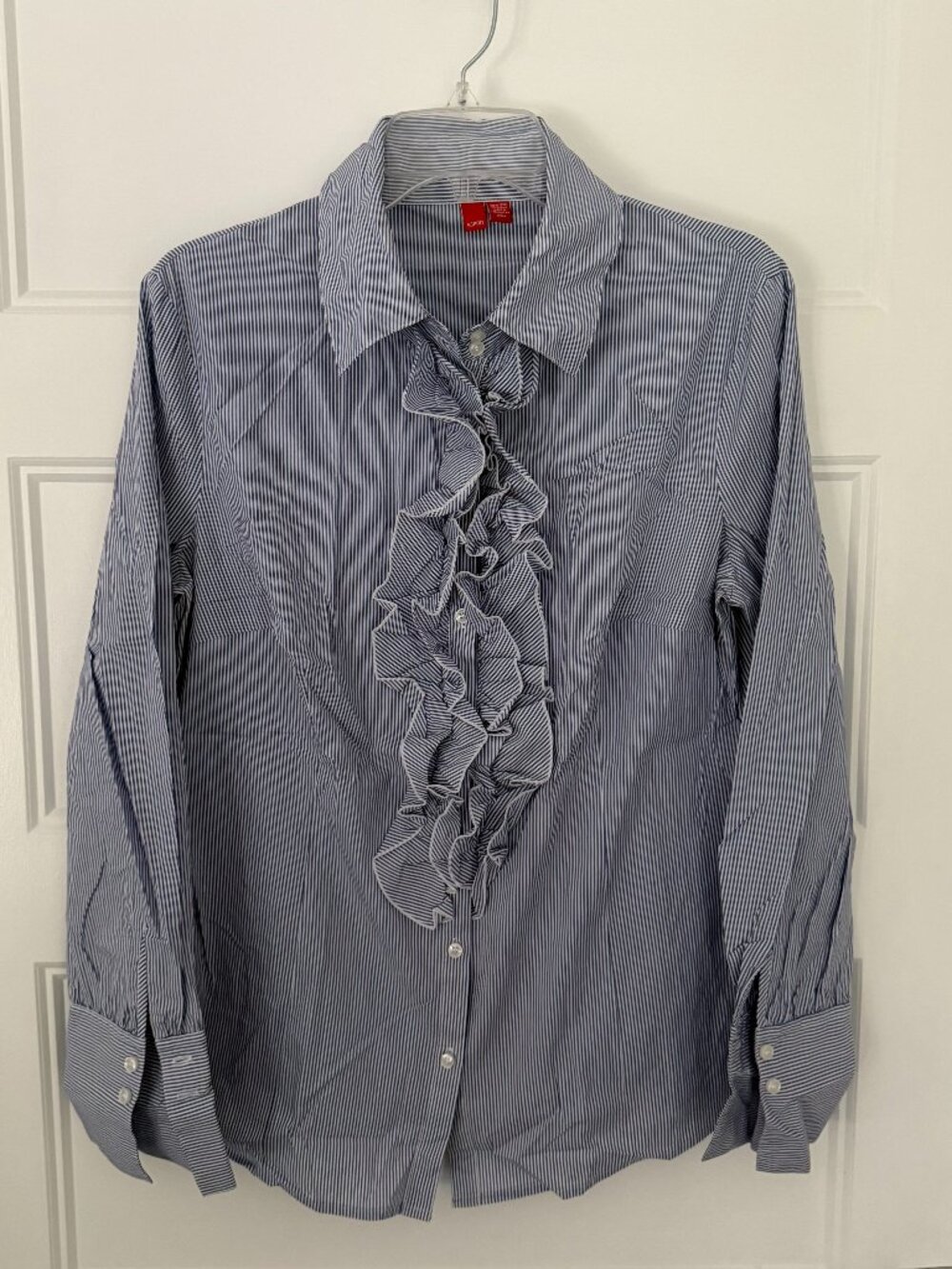 Esprit - Blue & White Stripe Shirt with Ruffle - XXL